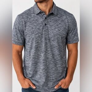 Under Armour HeatGear Loose Fit Gray Polo Shirt Mens Medium Short Sleeve